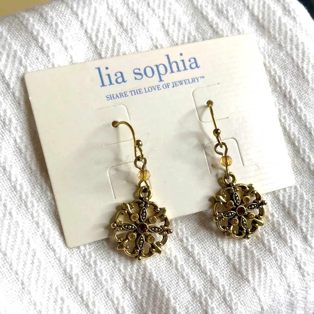 Lia Sophia Gold Tone Earrings